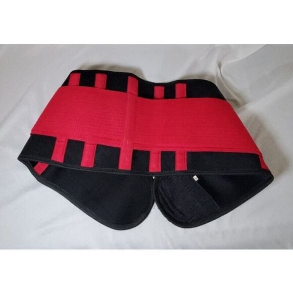 Waist Trainer Sweat Belt Womens L Pink Black with Storage Bag Adjustable - Picture 2 of 3